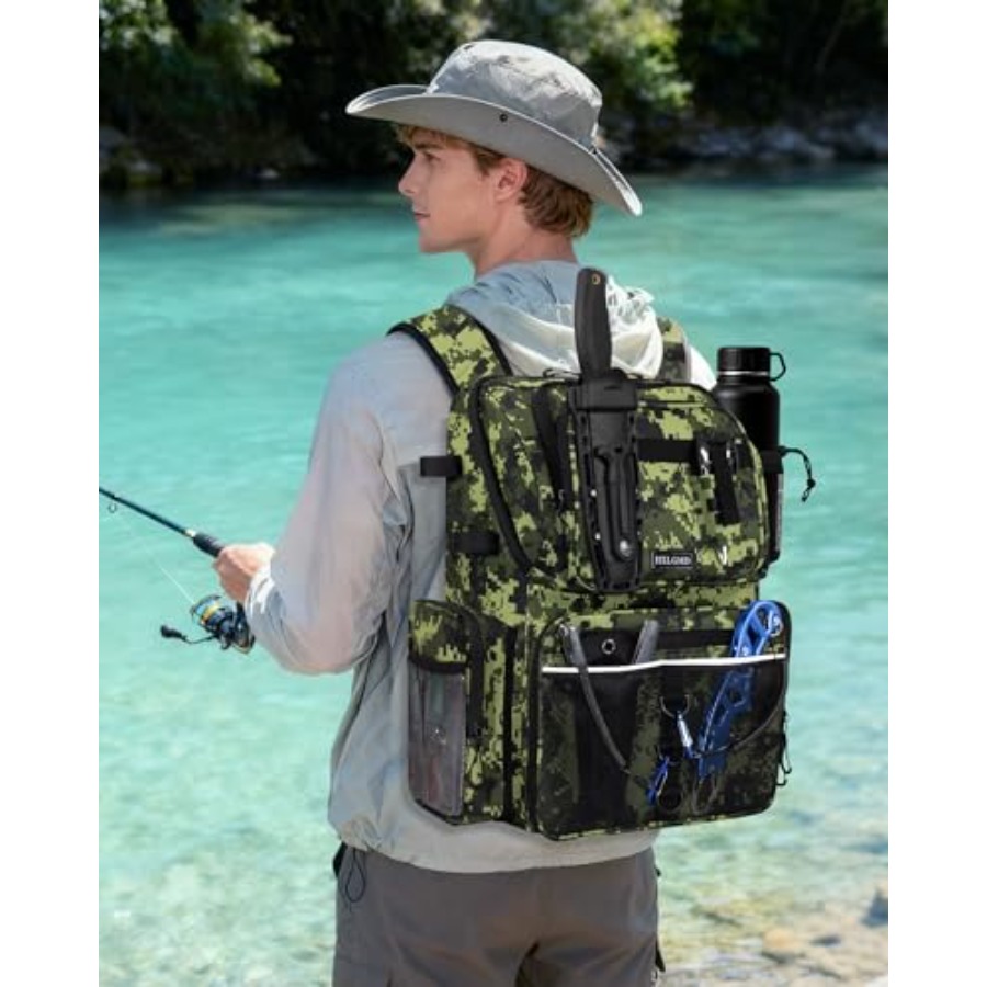 Fishing Backpack with Rod Hold - Fishing Equipment 评论和价格